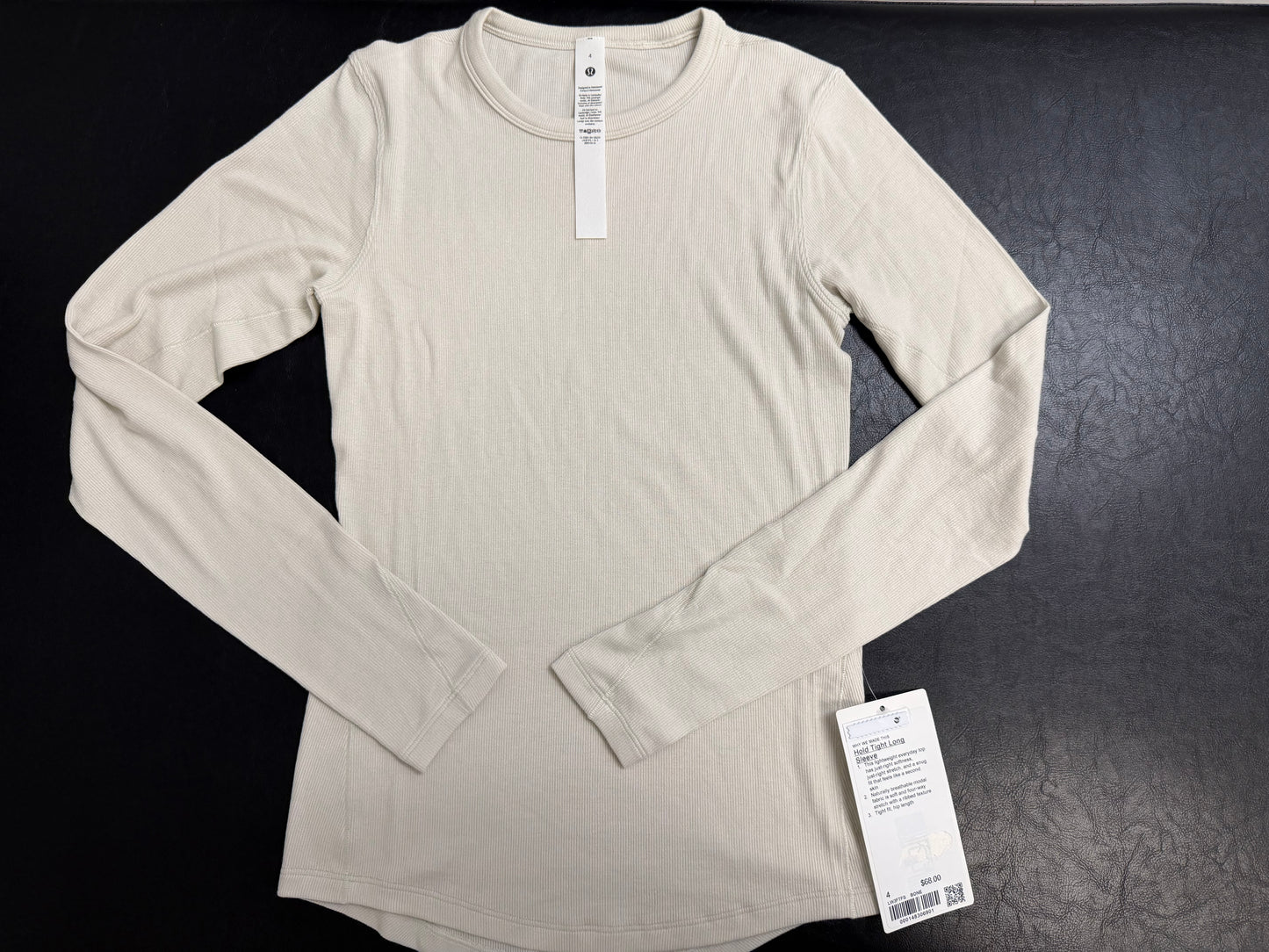 ⸻
Lululemon Hold Tight Long-Sleeve Shirt Light Ivory