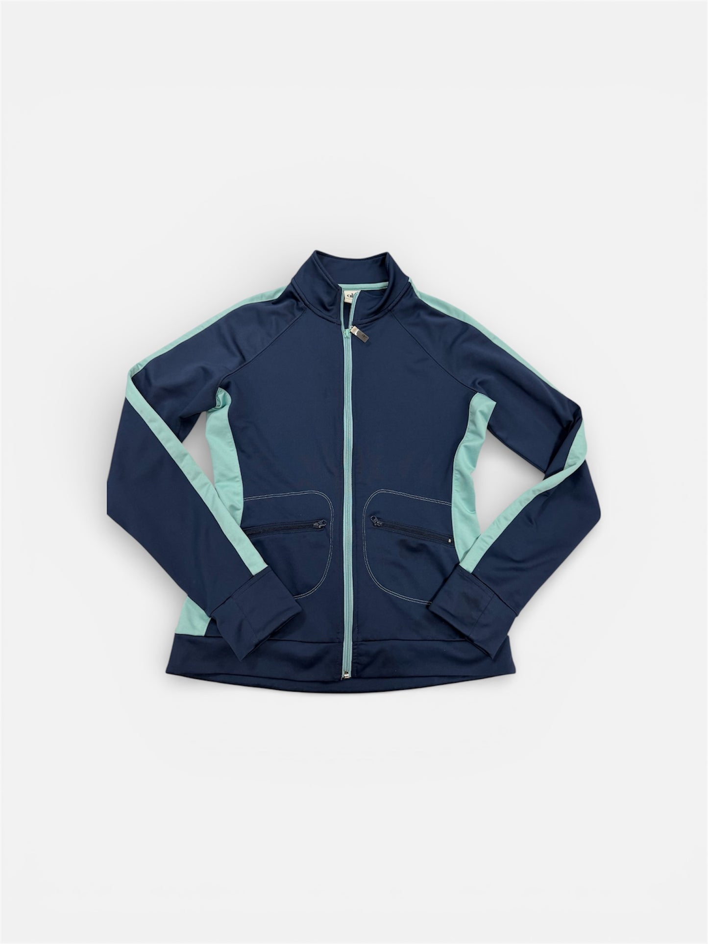 Alo Full-Zip Jacket – Navy/Mint