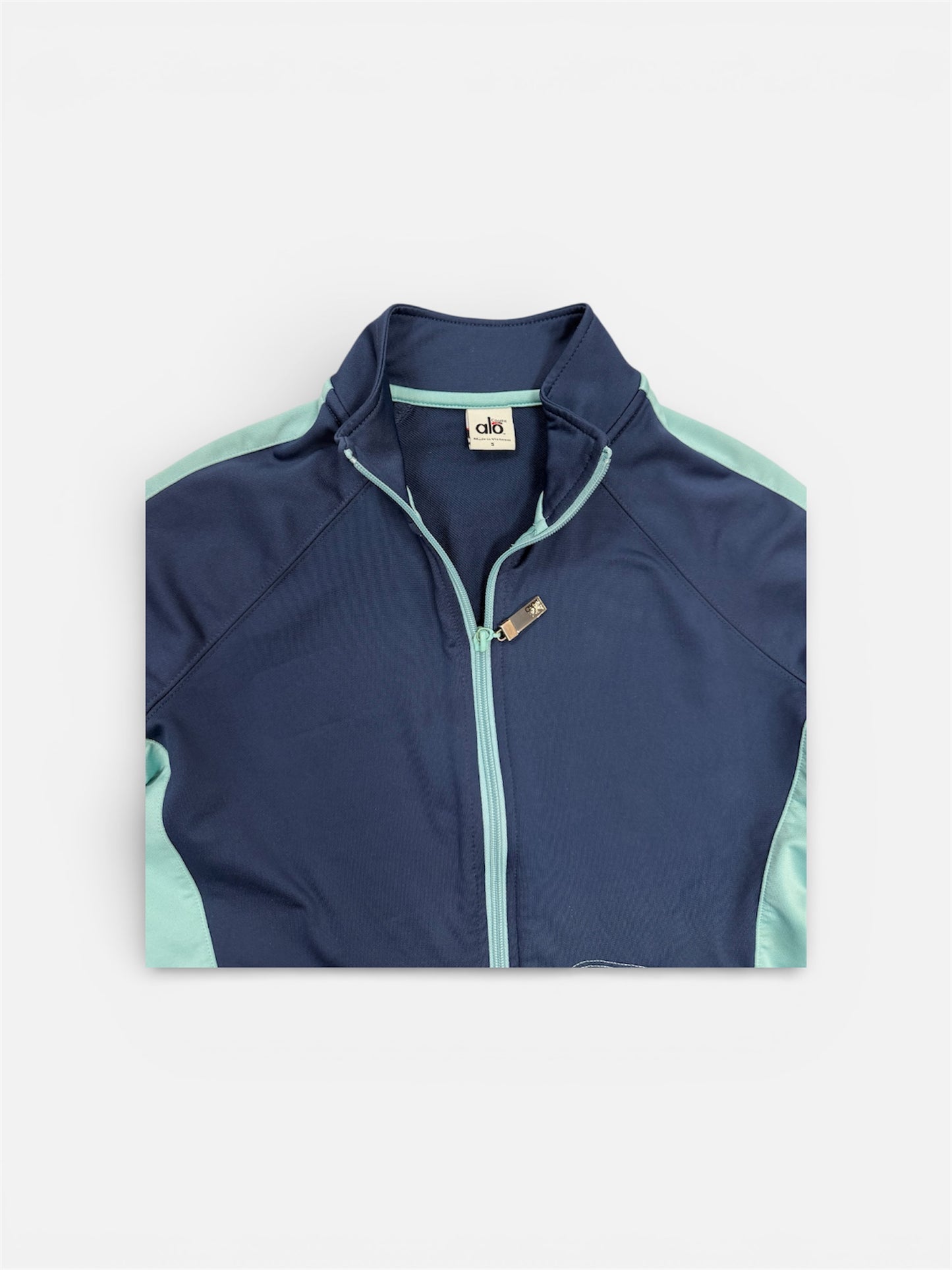 Alo Full-Zip Jacket – Navy/Mint